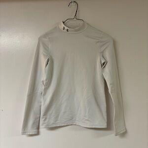 Under Armour Boys' ColdGear Mock Long Sleeve size medium white